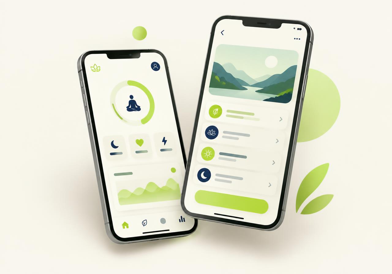 Concept wellness app shown on two phones